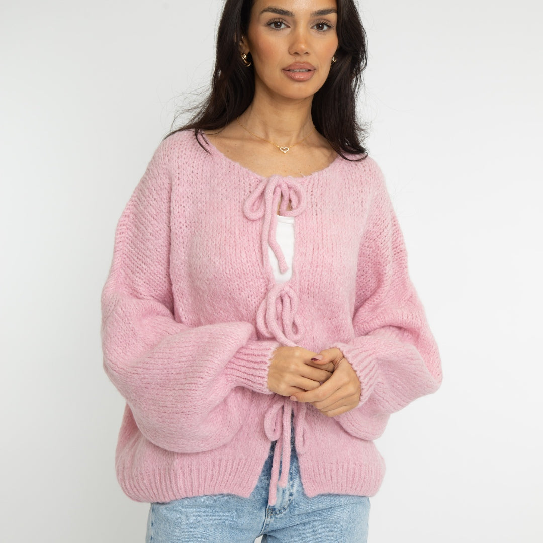 Amara™ | Oversized Cardigan with Bow Details