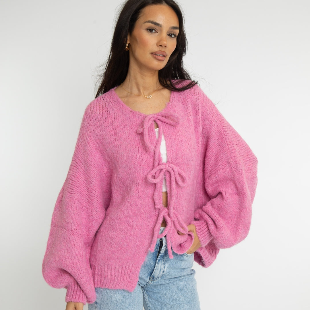 Amara™ | Oversized Cardigan with Bow Details