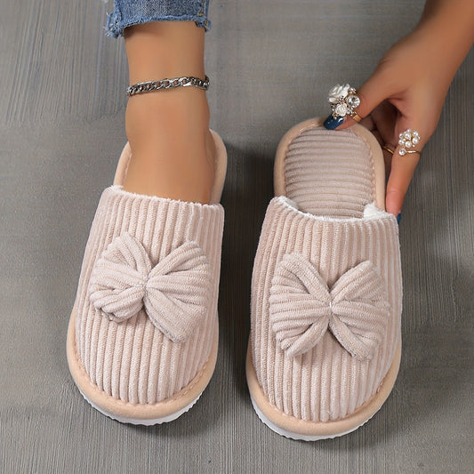 Lila™ | Cute Plush Slippers with Bow