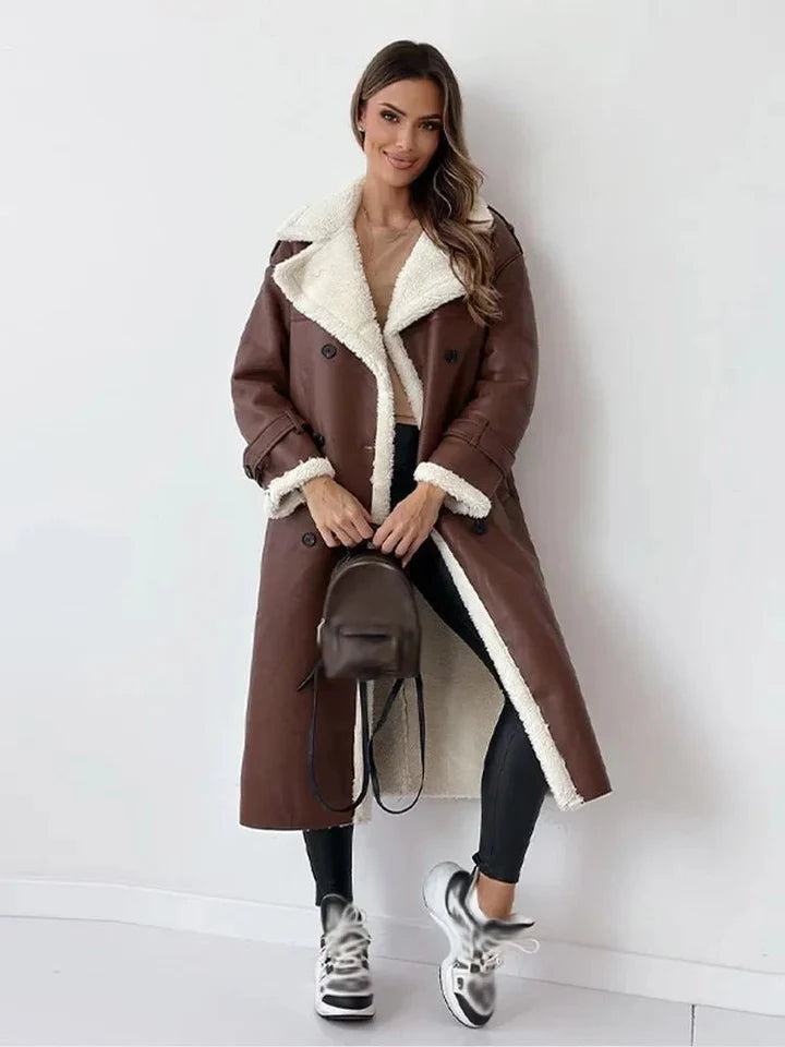 Covara™ | Chic Faux Leather Coat