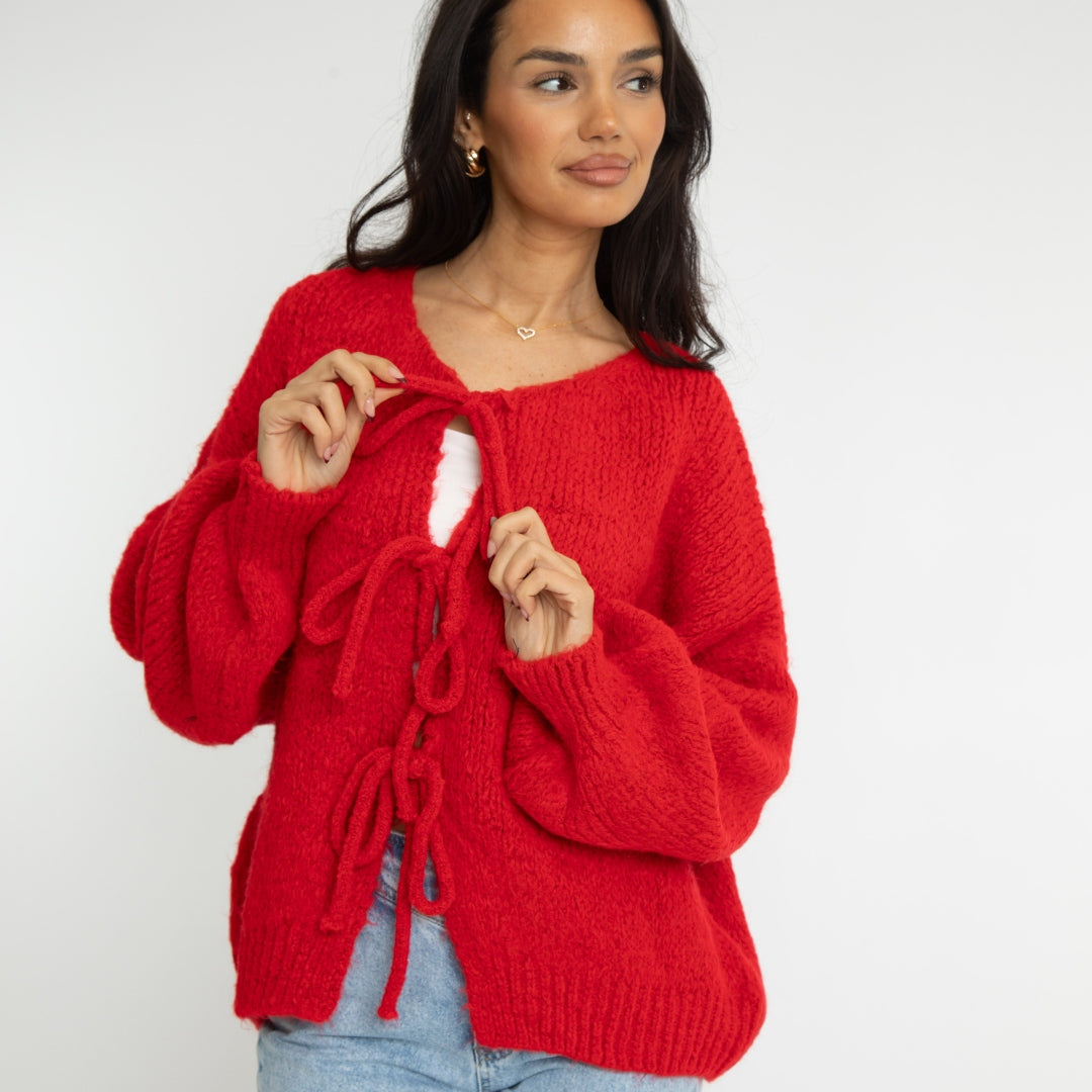 Amara™ | Oversized Cardigan with Bow Details