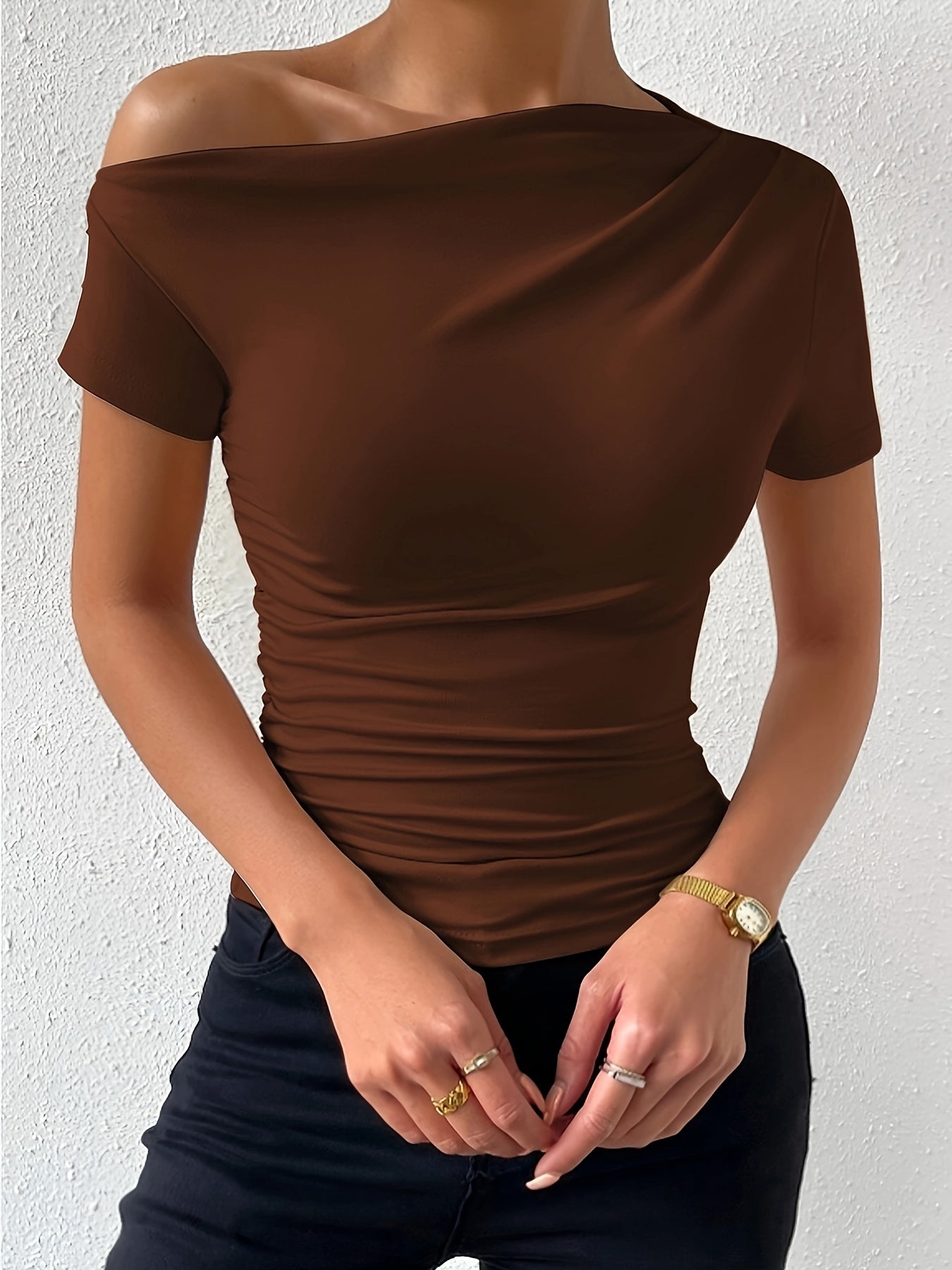 Isabella™ | One Shoulder Ruched T-Shirt