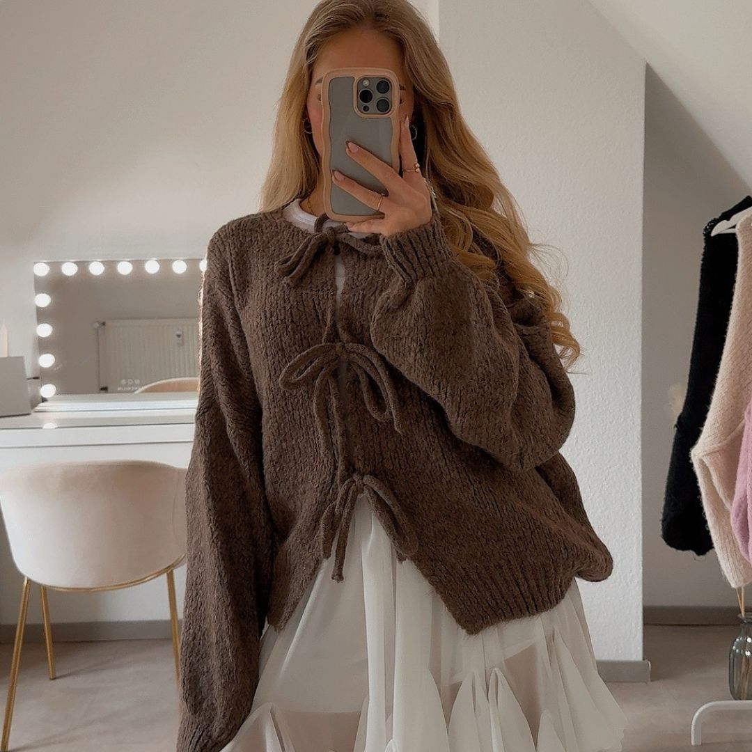 Amara™ | Oversized Cardigan with Bow Details