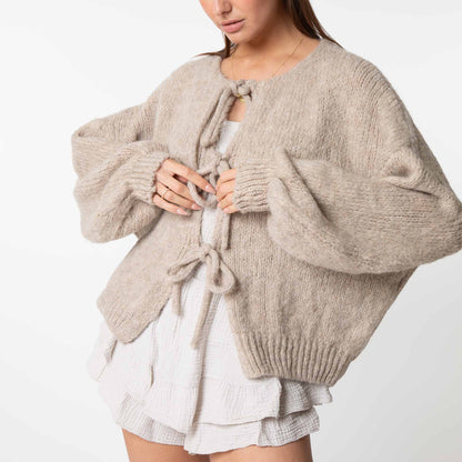 Amara™ | Oversized Cardigan with Bow Details