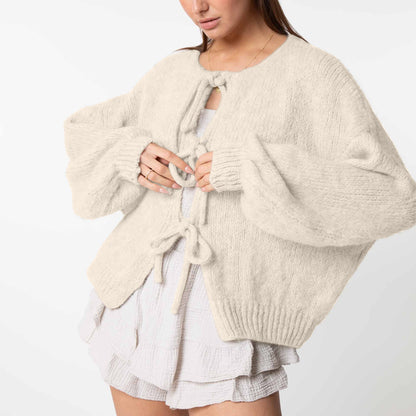 Amara™ | Oversized Cardigan with Bow Details