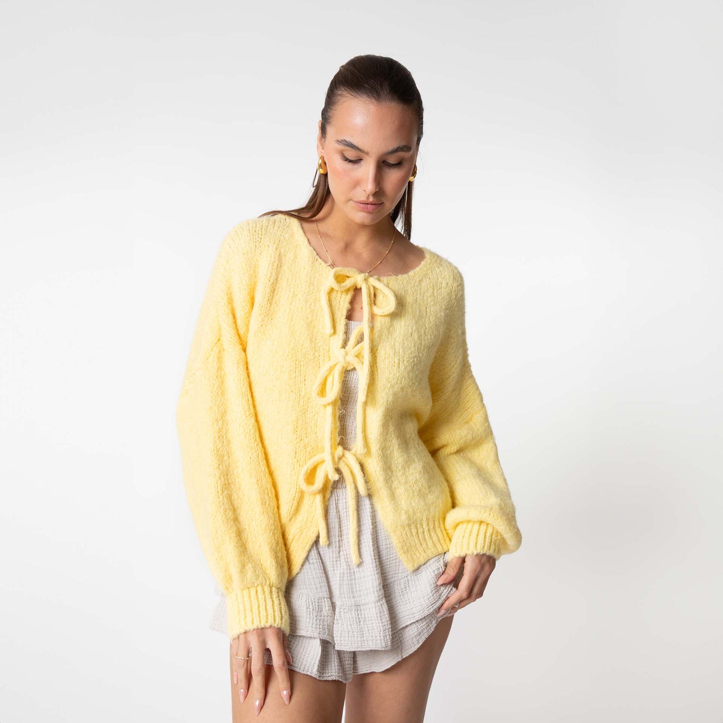 Amara™ | Oversized Cardigan with Bow Details