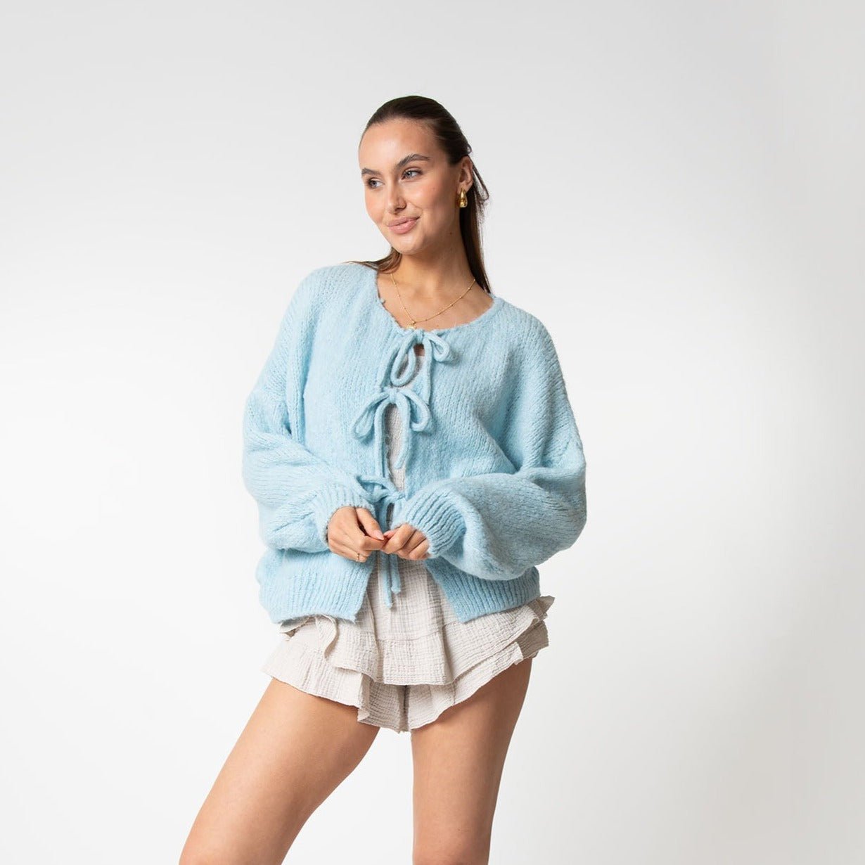 Amara™ | Oversized Cardigan with Bow Details